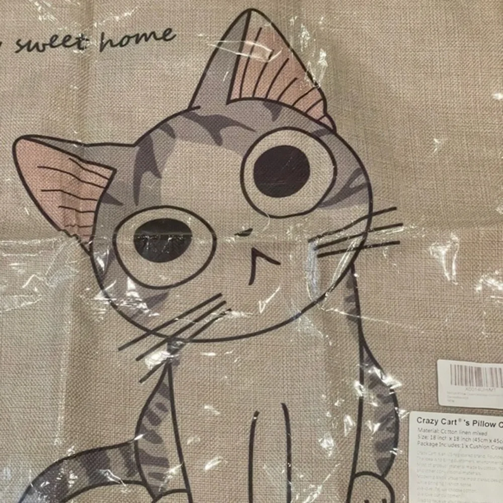 Pillow Cushion‎ Cover- Crazy Cart-18”x18”